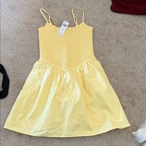 Abercrombie ' Yellow Smocked drop waist mini dress